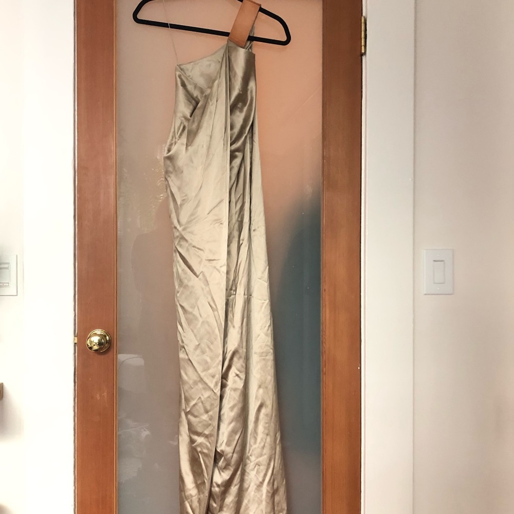 ✨ Kaufman Franco Gold Silk Designer Gown ✨